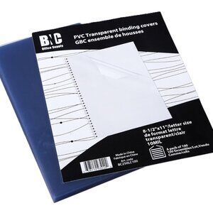PVC Transparent Binding Covers 100 Count Letter Size NEW